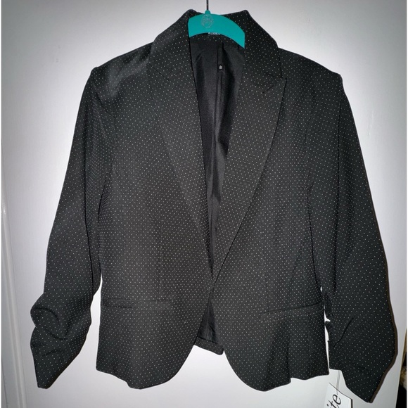 Amanda & Chelsea blazer black with polka dots petite size 8p *NWT* - Picture 1 of 4